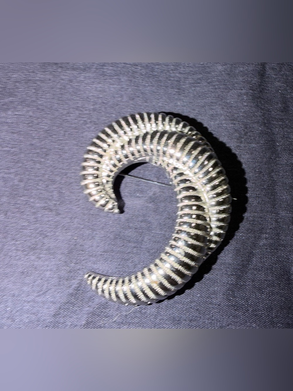 Source Unknown Silver-Tone Spiral Coil Brooch